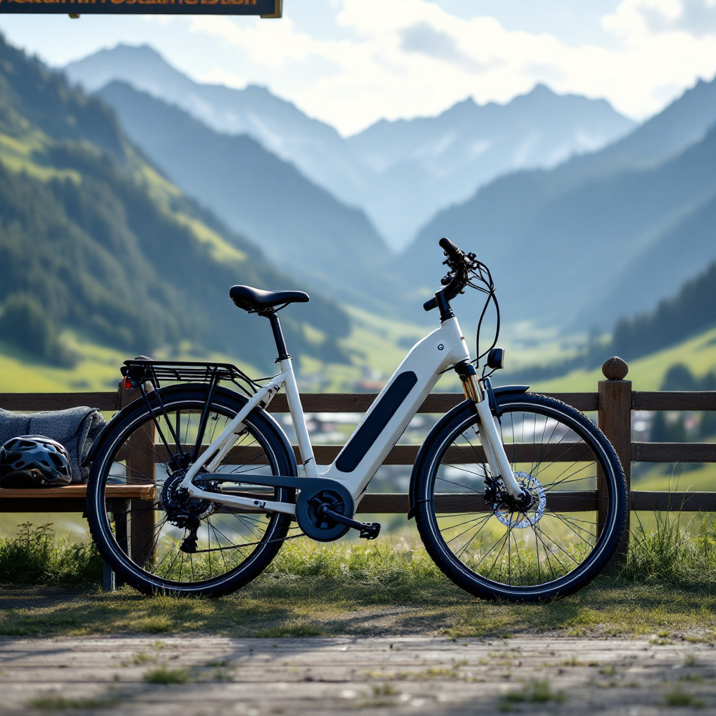 E-Bike Verleih Ostallgäu Tipps: modernes Miet-E-Bike vor Alpenkulisse