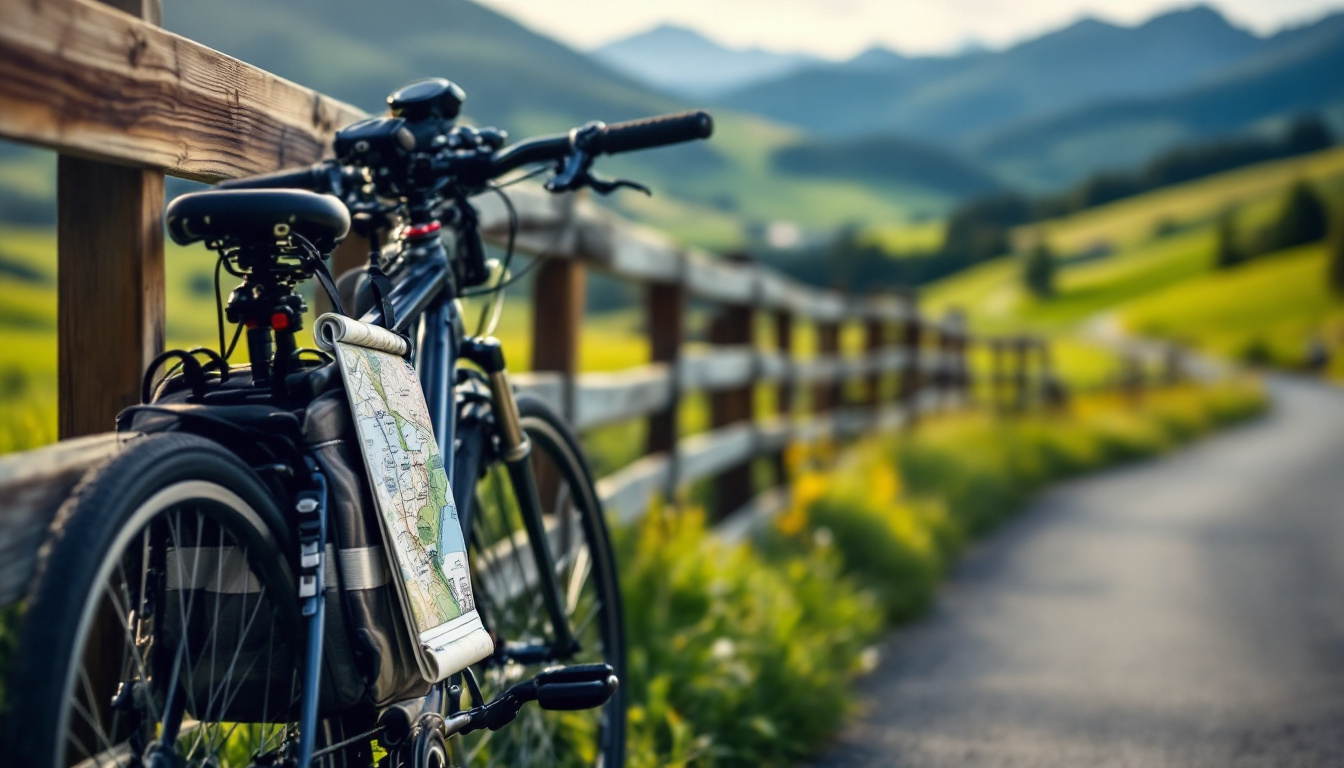 Tourenrad auf einem Radweg im Ostallgäu als Ausgangspunkt für Radtouren in der Nähe