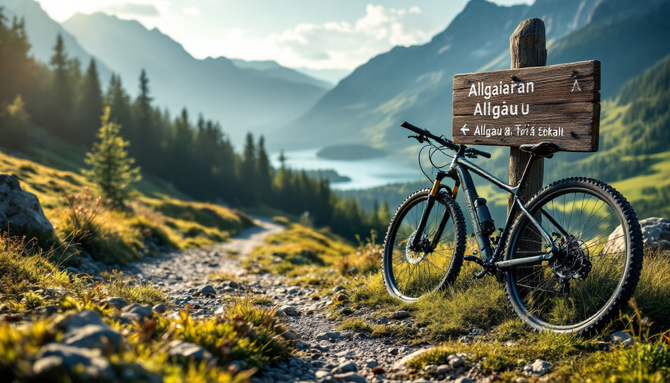 Mountain-Bike-Strecken im Ostallgäu mit Bergpanorama und Waldweg